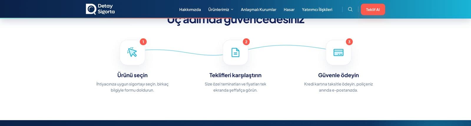 Detay Sigorta kurumsal web sitesi sayfa görüntüsü 3