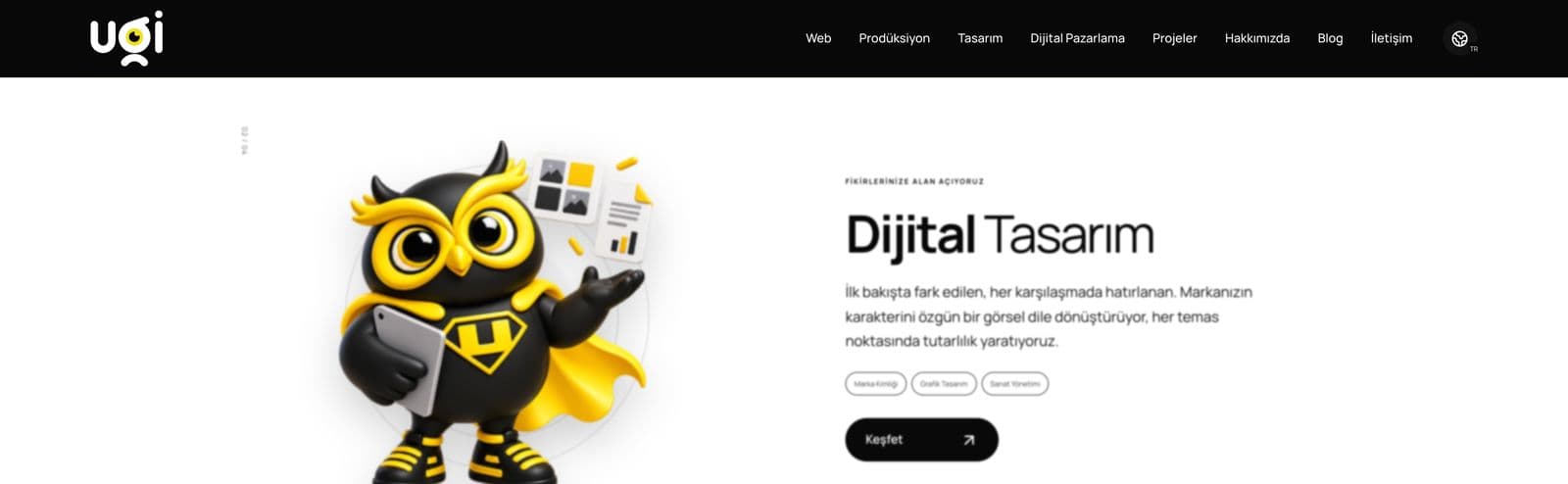 Ugi Ajans web sitesi sayfa görüntüsü 3
